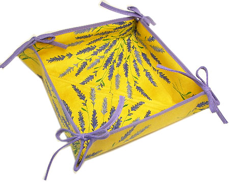 Provencal "coated" bread basket (Lavender. yellow x purple)